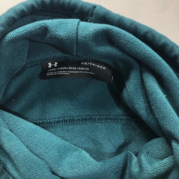 Woman’s under amour fleece hunter green slouchy neck sweater w/drawstring sizeXS - Picture 5 of 5